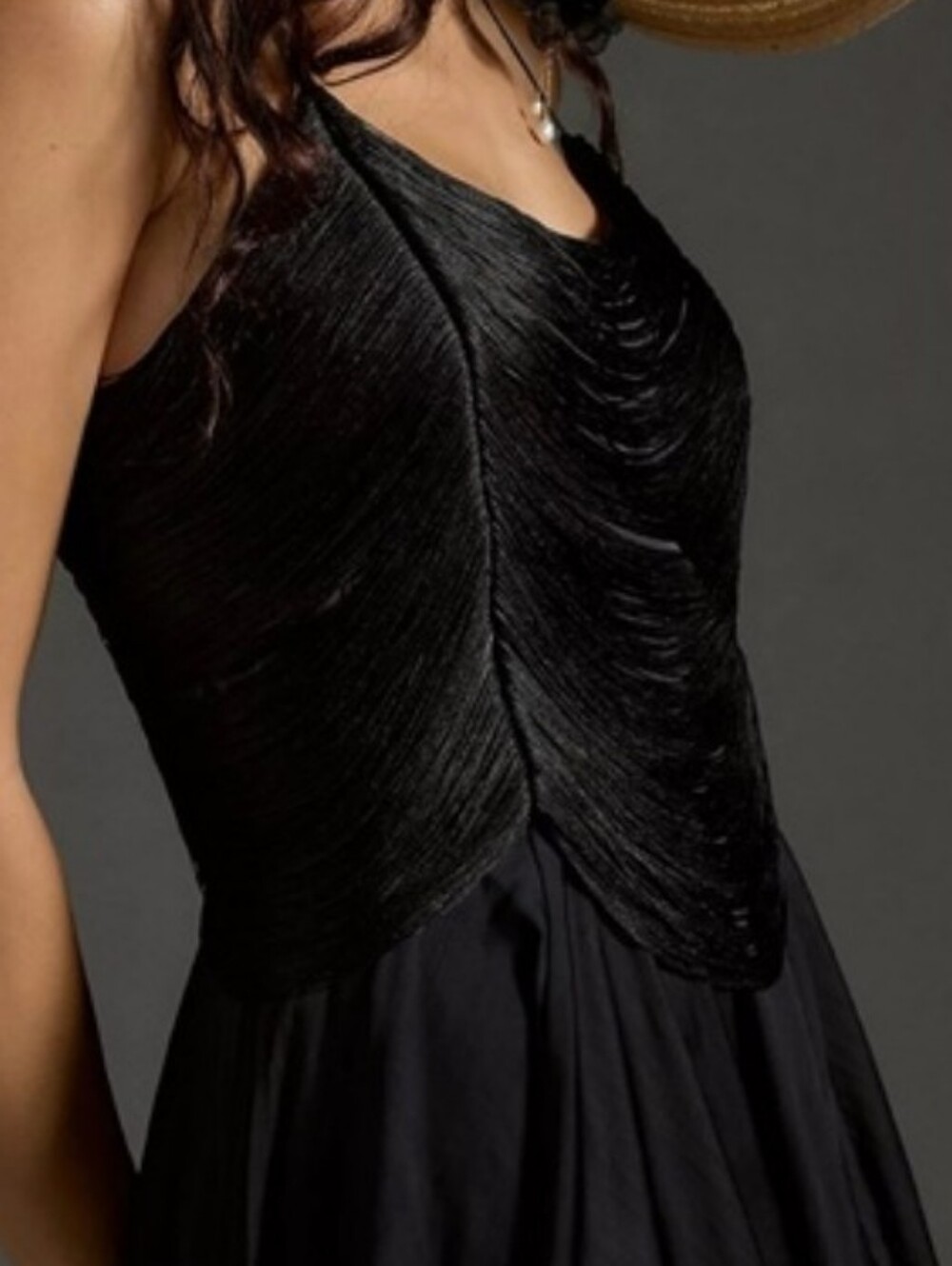 Anthropologie Black Asymmetrical Handkerchief-Hem Slip Dress - Picture 7 of 7
